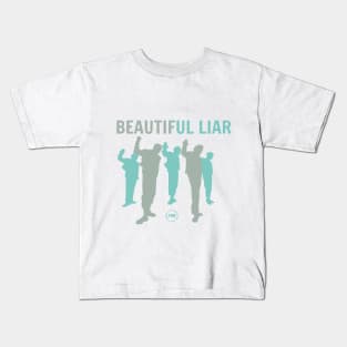 fanart silueta del grupo monsta x  en la era beautiful liar Kids T-Shirt